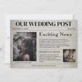 オールド・ニュースペーパー・ウェディング・セーブ・ザ・デート 招待状 (正面)