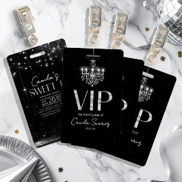 オールド・ハリウッド ブラック＆ホワイト シャンデリア スイート16 ID1108 バッジ