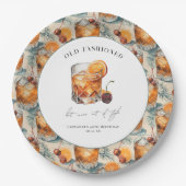 「オールド」ファッションドカクテル誕生日 ペーパープレート (正面)