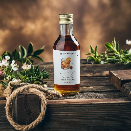 「オールド」ファッションドカクテル誕生日 リキュールボトルラベル