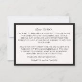 オールド・マネー、オフ・ホワイト結婚のサンキューカード 出欠カード (正面)