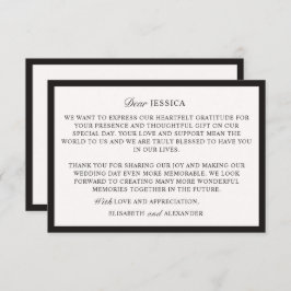 オールド・マネー、オフ・ホワイト結婚のサンキューカード 出欠カード