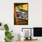 オールド・ラハイナ、ハワイ・サーフ・トラベルポスター ポスター (ホームオフィス)