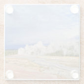 オールド・忠実なゲーサー、イエローストーン国立公園 ガラスコースター (裏面)