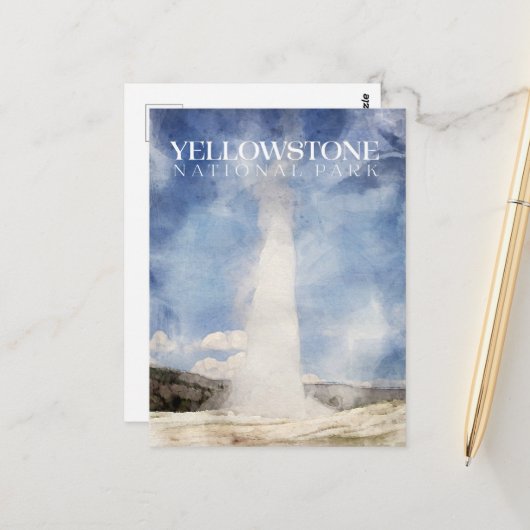 オールド・忠実イエローストーン国立公園はがき ポストカード (正面/裏面インサイチュ)