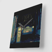 オールドGMC農業トラック スクエア壁時計 (傾斜)