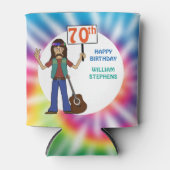 オールドHippieヒッピー絞り染め70thバースデーパーティーCan C 缶クーラー (正面)