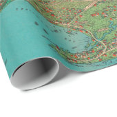 オールドNYCハーバーマップ(1925)ヴィンテージニューヨーク ラッピングペーパー (ロールコーナー)