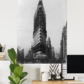 オールドNYCフラットアイアン建物建築写真 ポスター (ホームオフィス)