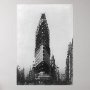 オールドNYCフラットアイアン建物建築写真 ポスター