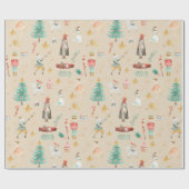 オールナツクラッカークリスマスニュートラルベージュ ラッピングペーパー (フラット)