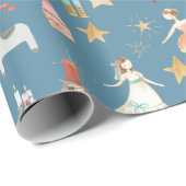 オールナツクラッカークリスマス石板ブルー ラッピングペーパー (ロールコーナー)