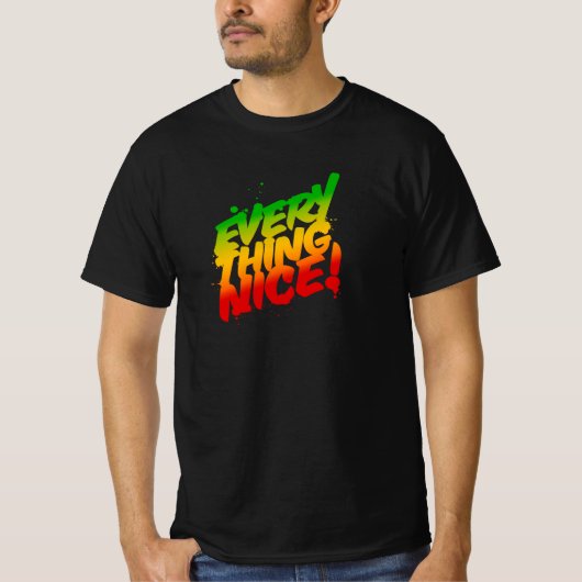 オールニースラスタタイポグラフィレゲエTシャツ Tシャツ (正面)