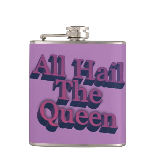 オールハイルザクイーン3Dレターズ引用文 フラスク (正面)