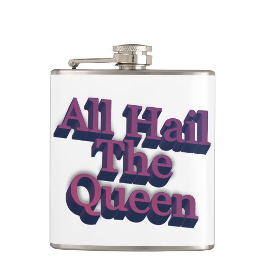 オールハイルザクイーン3D文字 フラスク (正面)