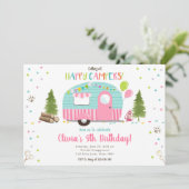 オールハッピーキャンパーズキャンピングガール誕生日 招待状 (スタンド正面)