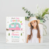 オールハッピーキャンパーズキャンピングガール誕生日 招待状 (スタンド正面)
