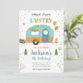 オールハッピーキャンパーズキャンピングボーイ誕生日 招待状 (スタンド正面)