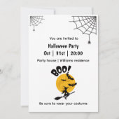 オールハロウィンズ・ブー魔女とコウモリと満月 招待状 (正面)
