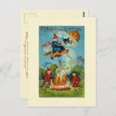 『オールハロウィーン・グリーティ飛んでいるングス・魔女』 ポストカード (正面/裏面)