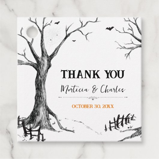 オールハロウズイヴ ハロウィン ツリー スクエア ご好意タグ フェイバータグ (正面)