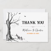 オールハローズイブ結婚ハロウィンツリー サンキューカード (正面)