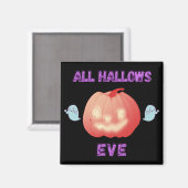 オールハローズエブハロウィンカボチャと幽霊 マグネット (正面/裏面)