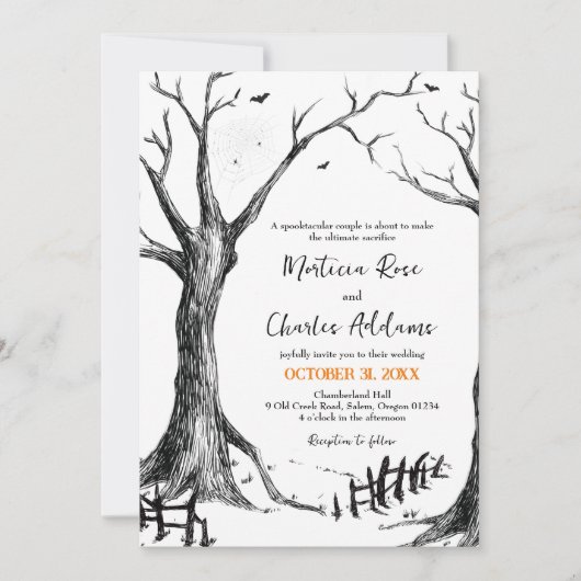 オールハローズエブハロウィンツリー結婚式招待状 招待状 (正面)