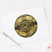 オールビージングウッドの黄金色のテクスチャ ラウンドシール (封筒)