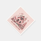 オールピンクは甘いホリデーシーズンハウス スタンダードカクテルナプキン (角)