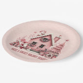 オールピンクは甘いホリデーシーズンハウス ペーパープレート (アングル)