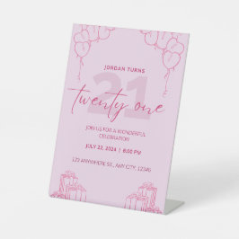 オールピンク誕生日台座 台座サイン