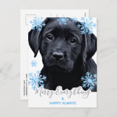 オールブメリールブラックラブラドールクリスマス シーズンポストカード (正面/裏面)