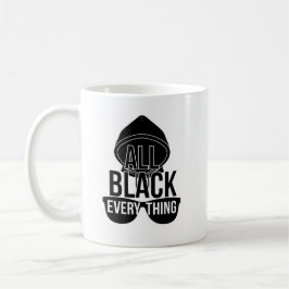 オールブラックなマグカップ - シンプルで面白いデザイン コーヒーマグカップ