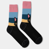 オールブラックの猫ソックス 名前と色をカスタマイズ ソックス (右)