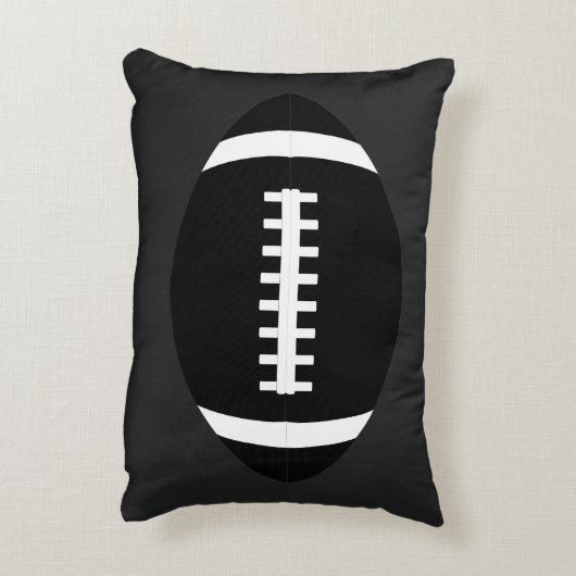 オールブラックアメリカンフットボールボーイズルーム装飾用クッション アクセントクッション (裏面(縦))