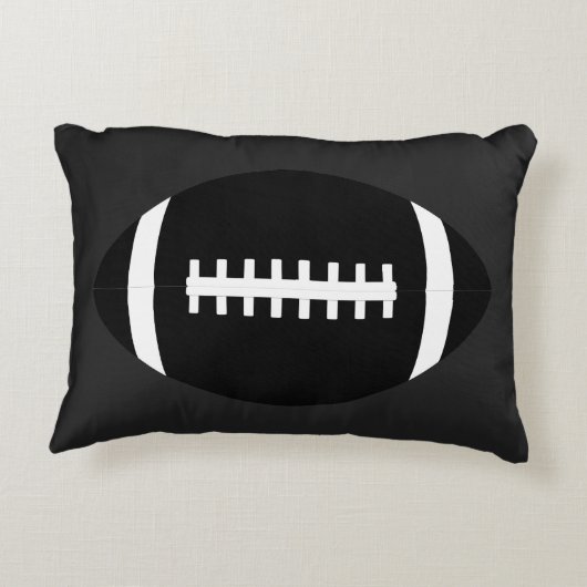 オールブラックアメリカンフットボールボーイズルーム装飾用クッション アクセントクッション (裏面)