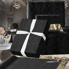 オールブラックエキゾチックなコブラスナックスキン ラッピングペーパー