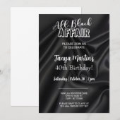 オールブラックパーティー 大人の女性の誕生日招待状 招待状 (正面/裏面)