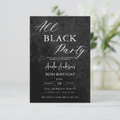 オールブラックパーティー 誕生日パーティー すべての年齢 エレガント 招待状 (スタンド正面)