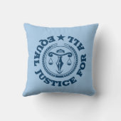 オールブルーのジャスティスバッジに対する均等正義 クッション (裏面)