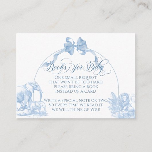 オールブルートイレサファリアニマル男の赤ちゃんシャワー エンクロージャーカード (正面)