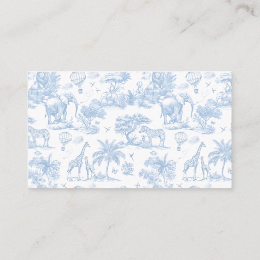 オールブルートイレサファリアニマル男の赤ちゃんシャワー エンクロージャーカード (裏面)
