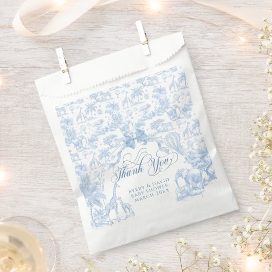 オールブルートイレサファリアニマル男の赤ちゃんシャワー フェイバーバッグ (クリップ留めされた状態)