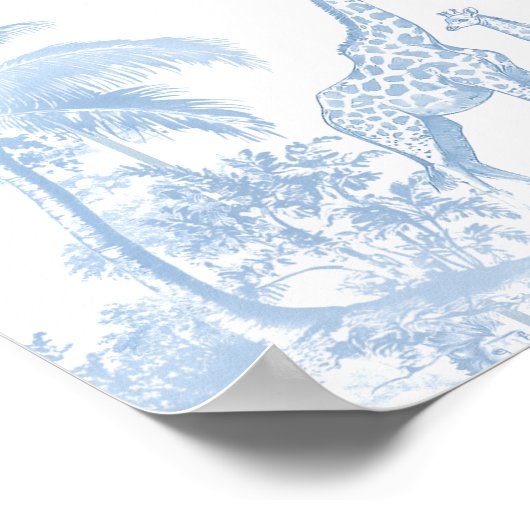 オールブルートイレサファリアニマル男の赤ちゃんシャワー ポスター (角)