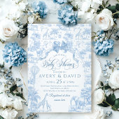 オールブルートイレサファリアニマル男の赤ちゃんシャワー 招待状