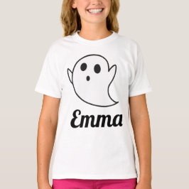オールホワイトの子供用ハロウィンTシャツ お子様の名前を入れられます  Tシャツ