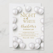 オールホワイトの誕生日パーティー1泊分 招待状 (正面)