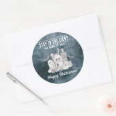 オールホワイトハローウィンパーティステッカー ラウンドシール (封筒)