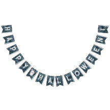 オールホワイトハローウィンパーティバンティングバナー